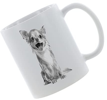 Kaffeebecher Motiv Chihuahua Kaffeetasse mit Motiv, Tasse mit Druck, auch individuell mit Spruch, Foto, Wunschtext, Wunschname (Weiß)