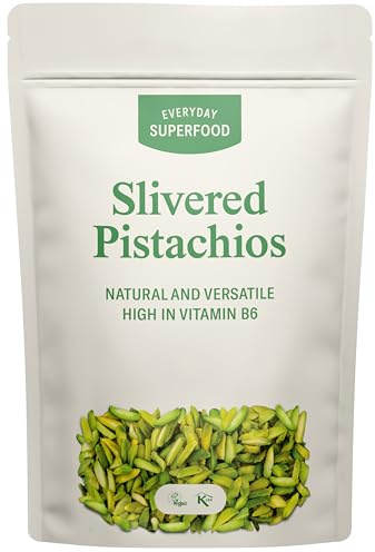 Everyday Superfood Slivered Pistachios 100g, Unsalted Sliced Pistachio Kernels Ideal for Baking, Dessert Decoration