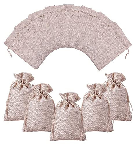 nbeads 100 Stück Jute Geschenktüten Kordelzug Säckchen Taschen Jute Säcke Schmuck Beutel Geschenkverpackung Beutel Für Ostern Hochzeit Gunsten Geschenke Verpackung und DIY Handwerk, 13,5×9,5 cm