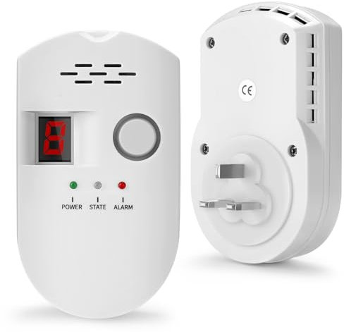 Natural Gas Detector, Plug-in Propane Natural Gas Leak Detector for Home Kitchen RV, Combustible & Explosive Gas Alarm for LPG, LNG, Methane