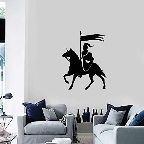 QIANGTOU Montiert Ritter Mittelalter Vinyl Wandtattoo Wohnkultur Jungen Zimmer Kunst Wandbild Tapete Wandaufkleber 101x133cm