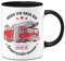 Tassenbrennerei Original - Kinder-Tasse mit Spruch Wenn ich groß bin werde ich Feuerwehrmann - Feuerwehr Kakaobecher (Schwarz)