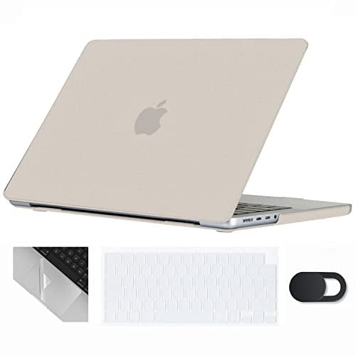 Se7enline Compatible with 14 inch Macbook Pro Case Hard Cover for 2021-2024 Mac Pro 14-inch M4 M3 M2 M1 A2918 A2992 A3112 A3401 A2779 A2442 &Keyboard Skin&Webcam Cover&Touchpad Protector,Stone Gray