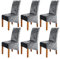 Dining Chairs Cover Pack of 6 - High Stretch Crushed Velvet XL Size High Back Dining Chair Slipcovers Chair Protector Seat Cover for Dining Room Living Room Wedding Hotel Banquet Party Home Decor