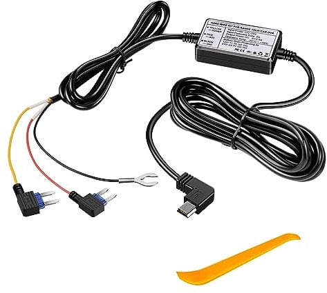 Range Tour Dash Cam Hardwire Kit, 12V-24V to 5V 2.5A Car Dash Camera Charger Power Cord Mini USB Hard Wire Kit Fuse for Dashcam Suitable for Car Truck SUVs, 3-core ACS Mini-type Fuse Hard Wire Kit
