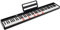 COSTWAY Clavier Numérique Piano 88 Touches Portable avec Fonction Bluetooth Filtres Dynamique Réglable 128 Rythmes 2 Haut-Parleurs, Semi-Lourd avec Sac de Rangement pour Enfants&Adultes, Noir
