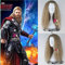 Herren-Perücke, Thor-Cosplay-Perücke, gelockt, langes Haar, Kunsthaar, 55 cm