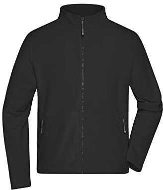 James & Nicholson Herren Microfleece Jacke - Klassisch geschnittene Jacke aus pillingfreiem Microfleece | Farbe: black | Grösse: XL