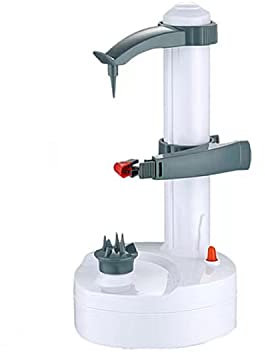 JDF-Pelador eléctrico de Patata para Cocina, pelador de Verduras para calabacín, Zanahoria, Peeler automático de Patata, pelador eléctrico, pelador de Frutas para Manzanas, Naranja-White