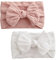 2 Pezzi Fascia per turbante per neonato Fasce per capelli in nylon per bambina Fascia per capelli con fiocco morbido Copricapo con fiocco morbido Fasce per capelli elastici per neonati (rosa e bianco)
