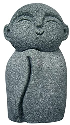 livelyfish Japanische Buddha-Statuen und Figuren, Bosatsu, Feng Shui, betender Mönch, Sandstein, glücklich/lächelnde Miniaturfigur, Ornament für Aquarium, Haus, Garten, Dekoration, 6