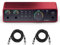 Focusrite Scarlett 2i2 3rd Gen 2x2 USB Audio Interface Bundle with Headphones and 2 XLR Cables (4 Items)