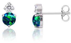 Limerencia Titan Ohrstecker für Damen Mädchen, G23 Hypoallergen Ohrringe (CZ + Grüner Opal)