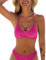 CUPSHE Haut de bikini pour femme Bleu Dos nu Noué Maillot de bain, Rose fluo., L