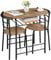 Yaheetech 3 Piece Modern Dining Table Set, Kitchen Table and Chairs Set for 2, Space Saving Table Set, Breakfast Nook Table Set with Steel Legs and Storage Rack for Kitchen/Small Space, Brown