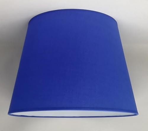 40 cm Lampenschirm, Baumwollstoff mit weißer PVC-Rückseite, handgefertigtes Produkt, für Tischlampe, Stehlampe (Blau)