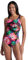 arena Damen Performance Women's Roseland Swim Pro Back Swimsuit Badeanzug, Schwarz/Mehrfarbig, 44