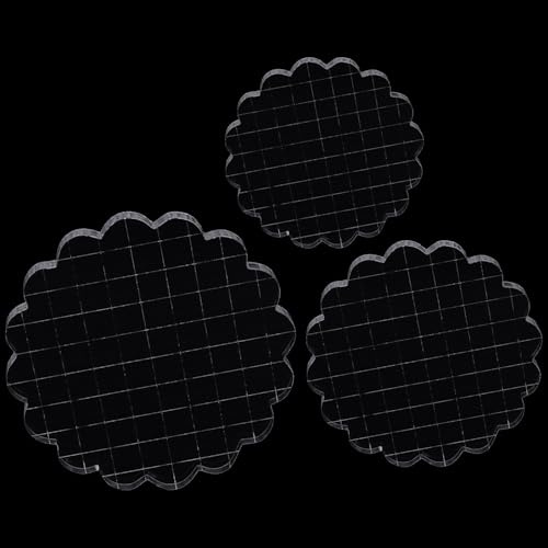 Qimoo 3 Pieces Acrylic Stamp Blocks Set, Sector Clear Stamping Blocks Tools Set With Grid Lines for Scrapbooking Crafts Making