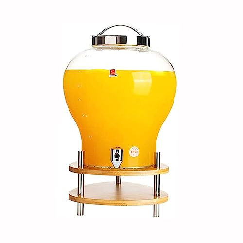 BYPIAOERZ Dispensador de bebidas frías Dispensadores de bebidas de vidrio con soporte para fiestas, dispensador de bebidas, dispensadores de jugo de agua con grifo de flujo fácil Dispensador de jarra