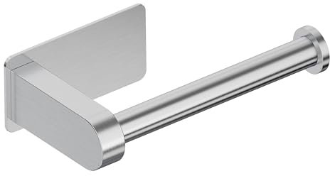 Auxmir Portarrollos Papel Higiénico Adhesivo, Portarrollos Baño de Acero Inoxidable, Soporte Papel Higienico Autoadhesivo sin Taladro Impermeable, Plata(Redondo)
