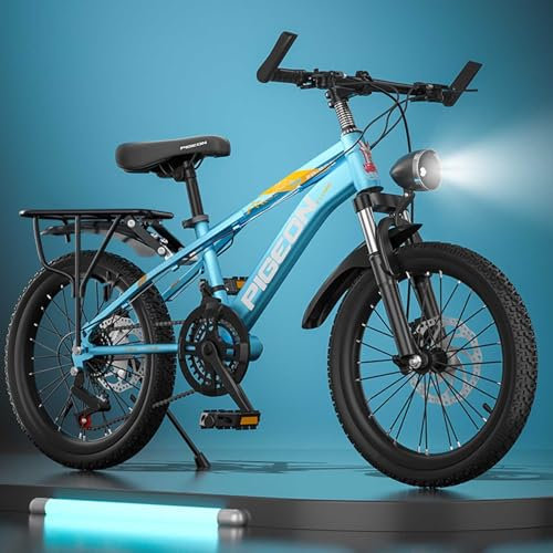 Mountain Kinderfahrrad 24 Zoll 21 Gang Stoßdämpfung Doppelscheibenbremse Gepäckträger Jungen und Mädchen Teenager Großes Kinder Speed Fahrrad C,22 inches