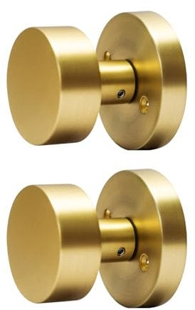 LWZH Türknauf Set,Rund Türknöpfe aus satiniertem Messing,Türknauf Drehbar，Türgriff mit Montageschrauben ，Stahl Lackiert， Kugelknauf ， Drehknauf，2 Stück