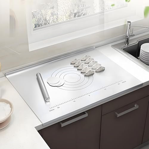 Planche a Decouper 316 Inox,Protege Plan de Travail Cuisine,Plaque Inox Cuisine,Plan de Travail Inox,Grande Planche a Decouper Pour la Cuisine,Bar,Restaurant (50 * 38cm)