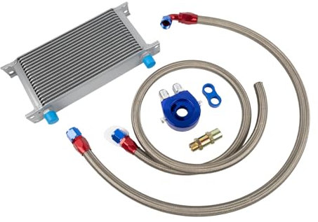 Merautop SJ Radiatore olio 19 file AN10 Set di collegamento Raffreddamento aggiuntivo Radiatore olio esterno Raffreddamento motore universale Radiatore acqua Radiatore olio motore