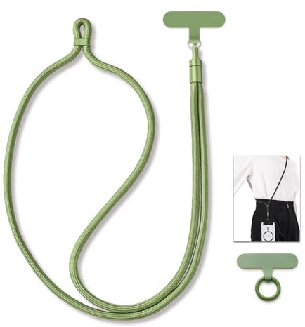MORSUNBELA Cordon telephone portable, chaîne de téléphone portable, tour de cou telephone, cordon tour de cou, dragonne téléphone universel, Compatibles phones, clé, vert