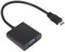ZVGTFHIX Câble Adaptateur Mini HDMI vers VGA convertisseur HD Ordinateur connecté au Moniteur de projecteur TV
