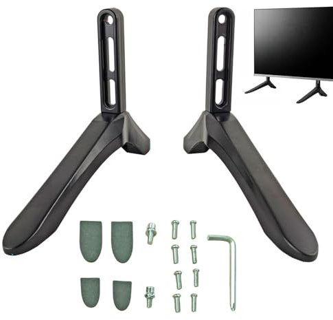 Duminyu 2pcs Universal TV Stand Legs, Replacement Aluminum Alloy TV Feet & Base Pedestal for Most 55-65 Inch LCD/LED/OLED Flat/Curved TVs,Television Stands Legs with Accessories