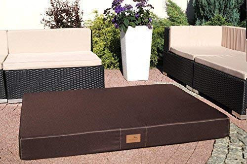 tierlando® Mobile Hundematratze Hugo Basic | Gehobene Stabilität & Qualität! | Anti-Haar Polyester | | L 100 x 80 x 13 cm | Braun