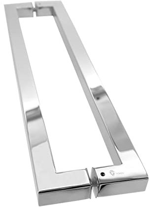 TOGU TG-R3030 Heavy Duty Commercial Grade 600mm/24 inches Square/Rectangle Shape Solid 1.2mm Thick Stainless Steel 304 Push Pull Door Handle, Mirror Chrome/Polished Chrome Finish