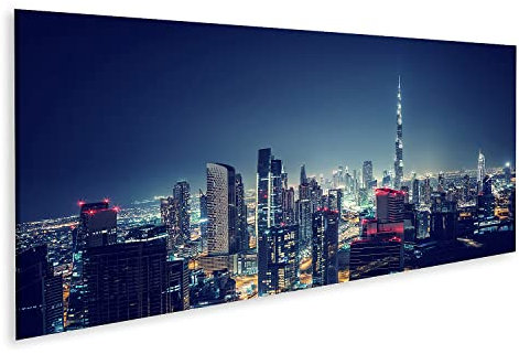 islandburner Bild auf Leinwand Schöne Dubai Stadtbild Vogelperspektive Panorama Landschaft Vereinigte Arabische Bilder Wandbilder Poster