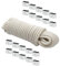 Dreamprint Expanderseil 10 m Weiß 10 mm Gummiseil Gummischnur Spannseil Planenseil Gummileine elastisches Seil mit 20x Würgeklemmen