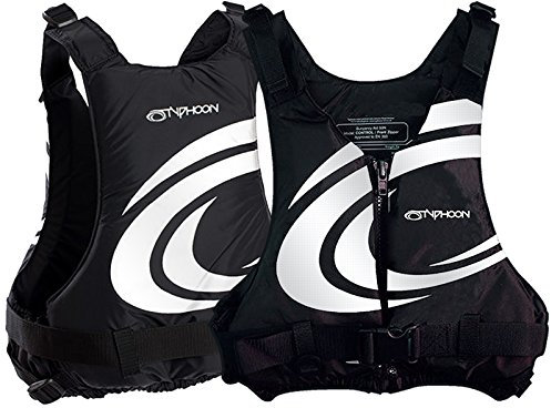 Typhoon Yalu Wave Front Zipper 50N Buoyancy Aid BS EN393:1994 approved - Canoe Kayak Dinghy SUP Jacket (Black/Silver, L/XL)