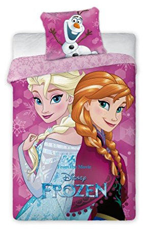 Faro Frozen 03 Disney die Eiskönigin-Völlig Anna, ELSA und Olaf Bettwäsche, Baumwolle, Mehrfarbig, 200 x 160 cm
