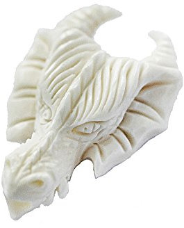 NKlaus Haarschmuck Bartperle Drago Drachenkopf Knochen lockenperle 6991