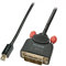 LINDY 41950 0.5m Mini DisplayPort an DVI Kabel, Schwarz