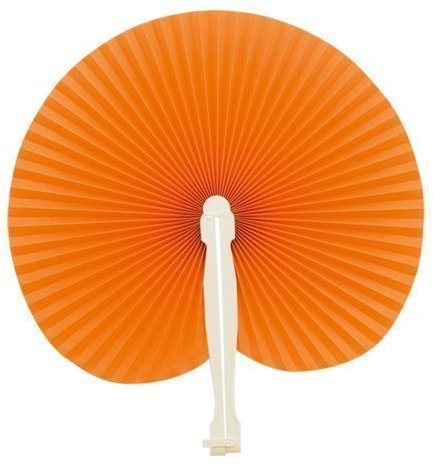 eBuyGB Pack of 10 Handheld Paper Fans Wedding Party Bag Favour (Orange)