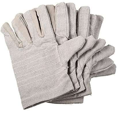 Utoolmart Lot de 3 paires de gants de travail en toile pour homme avec manchette lourde lavable pour bijoutiers, argenterie, hydratation, santé, musique, toile, travaux de soudage