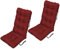 SuperKissen24. Stuhlkissen Sitzkissen und Rückenkissen für stühle - 2er Set 48x123 cm - Outdoor und Indoor - Bordeaux