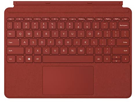 Microsoft Surface Go Signa Type Cover Tastatur, kompatibel mit Surface Go, Mohnrot (Alcantara)