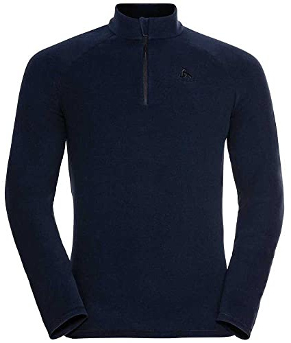Odlo Fleecepullover für Herren Rigi | Dark Sapphire | Größe L | Midlayer mit Halbreißverschluss | Langarm Wandershirt