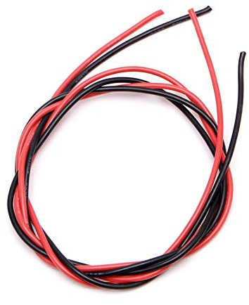 YO-HAPPY Nuevo Cable de Calibre 12 AWG Cables de Cobre Trenzados Flexibles de Silicona para RC Negro Rojo