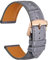 WOCCI 18mm Uhrenarmband Leder für Damen und Herren, Geprägtes Alligator, Roségoldene Schnalle (Grau)