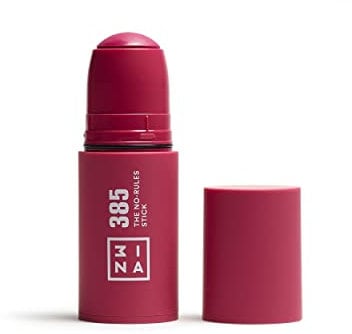 3INA MAKEUP - The No - Rules Stick 385 - Burgunderrot Blush Stick für Augen Lippen Wangen mit Hyaluronsäure - Cream Blusher für Natürliches und Leuchtendes Finish - Vegan - Cruelty Free