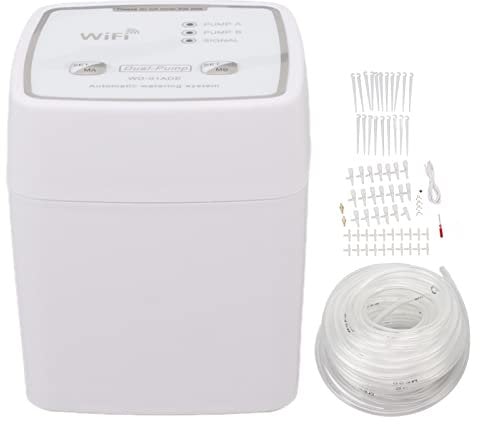 Srliya WiFi-Tropfbewässerungs-Kit Automatisches Bewässerungssystem Selbstbewässerndes Bewässerungssystem Ferngesteuertes Automatisches Bewässerungssystem mit Zwei Pumpen für 20 Topfpflanzen