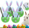 Dubbulon 12 Stück Ostern Besteckhalter Filz, Ostern Tisch Deko Osterhase Bestecktasche, Geschirr Tasche, Hasen Bestecktasche Kaninchen Besteckbeutel Besteckhülle für Gabel Messer