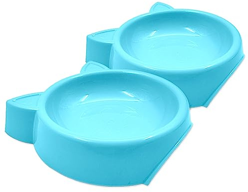 Trendy Shaped Cat Bowls – Pack of 2 - Durable – For Food and Water